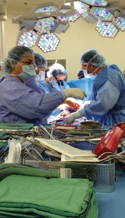 Surgeons at the Ottawa Heart Institute performing a heart transplant