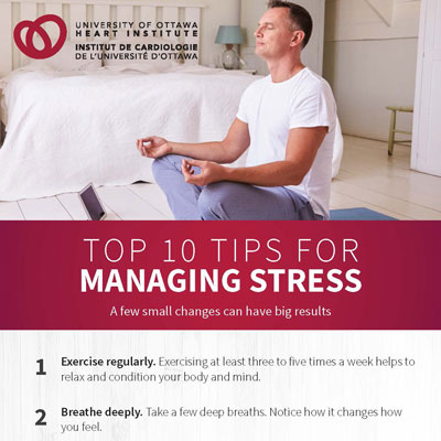 Top 10 Tips for Managing Stress poster
