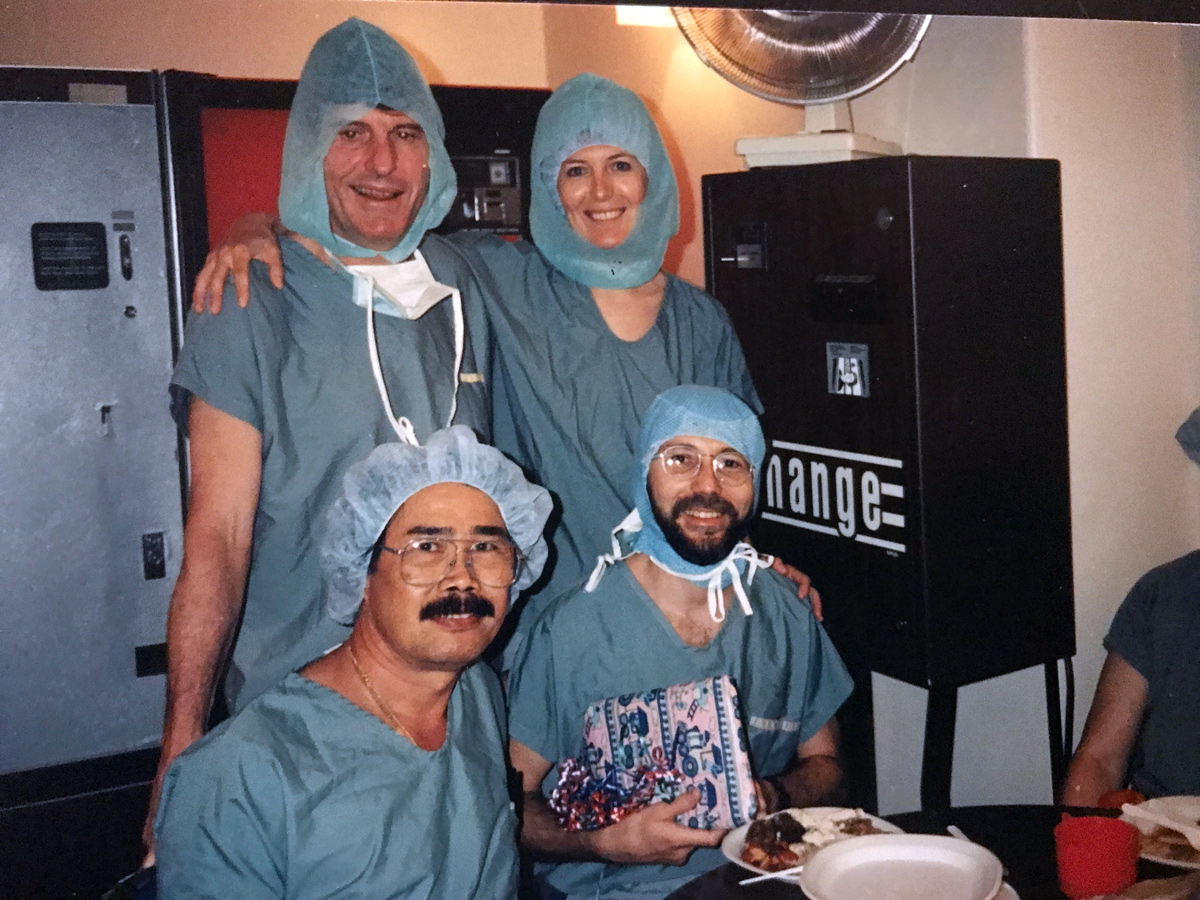 Dr. Earl Wynands and Dr. Jean-Yves Dupuis, University of Ottawa Heart Institute, 1991.
