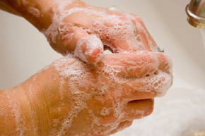 Picture of a person washing their hands