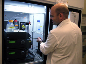 Image of Dr. Lagace in the lab