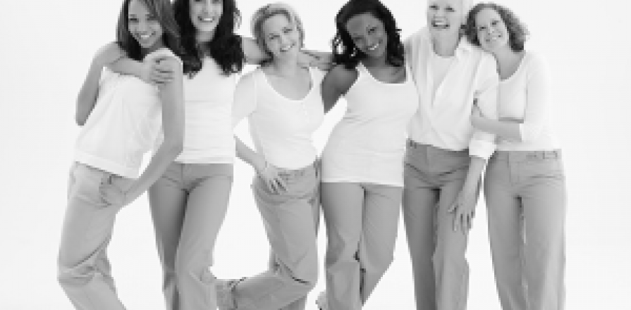 A group of six women, posing